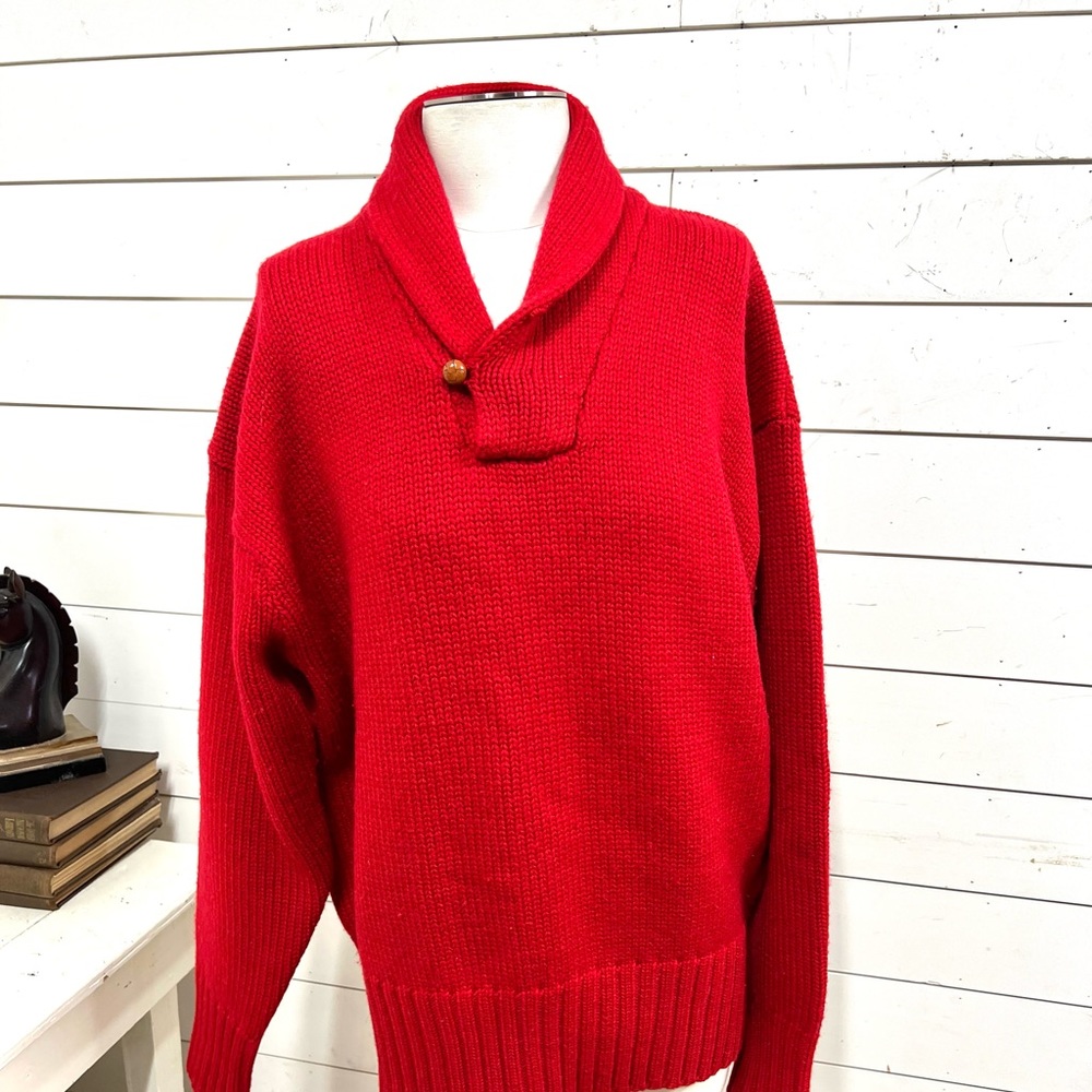 Vintage mark shale wool sweater red university xl
